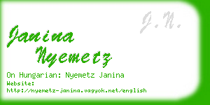 janina nyemetz business card